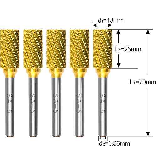 Miniatura 6 de SA-1 Fresa giratoria de carburo de tungsteno sólido Forma cilíndrica Corte doble para brocas de amoladora de troqueles 14 pulgadas de diámetro de