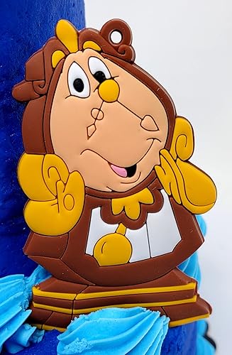 Miniatura 4 de La Bella y la Bestia - Decoración para pastel con Bella, Bestia, Sra. Potts, Lumiere y amigos (B136)