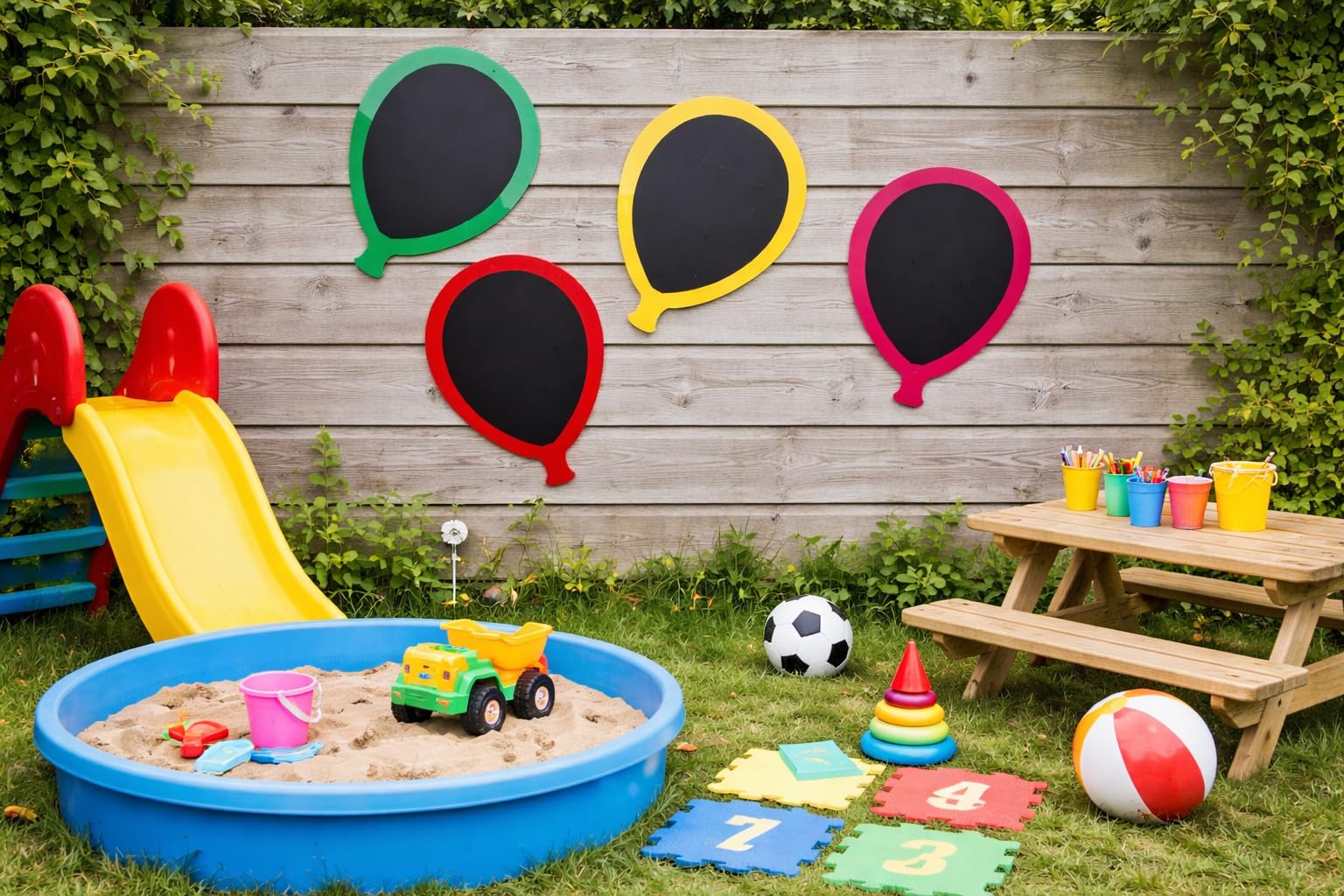Balloon Shape Chalkboards, Set of 4, Acrylic Material, Waterproof, Random Colours, Pre-Drilled Holes