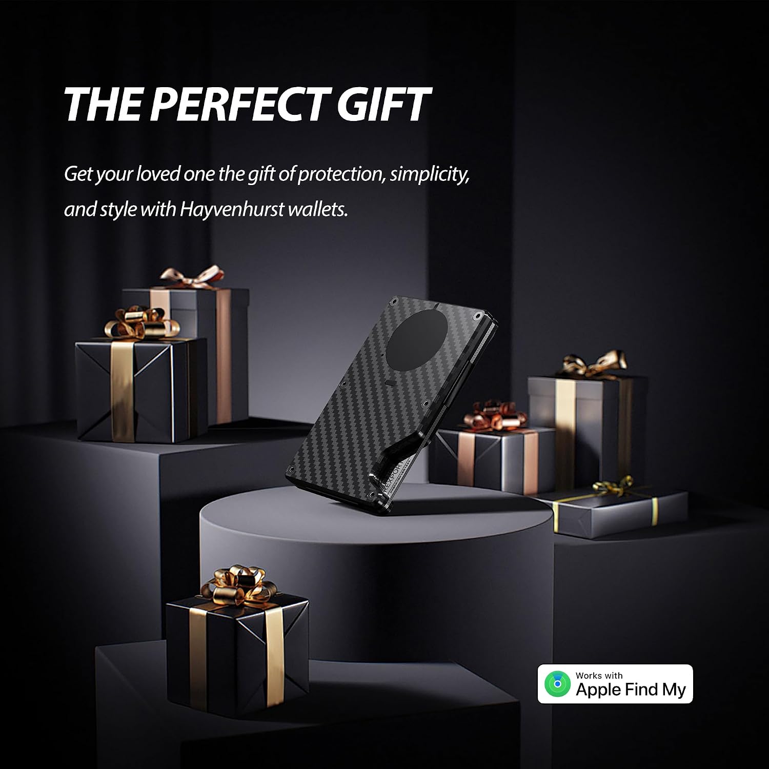 Air Wallet for Men: Built-in Airtag Chip & Find My Compatible Slim Wallet, RFID Blocking Minimalist Card Holder with Detachable Money Clip, Anti-Theft Tracking Wallet,Carbon Fiber