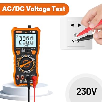 Digital Multimeter, TRMS 6000 Counts Multi Testers, Manual Range Voltage Tester, NCV Detector, Measure AC/DC Voltage, AC/DC Current, Resistance, Diodes, Continuity, Capacitance, Temperature
