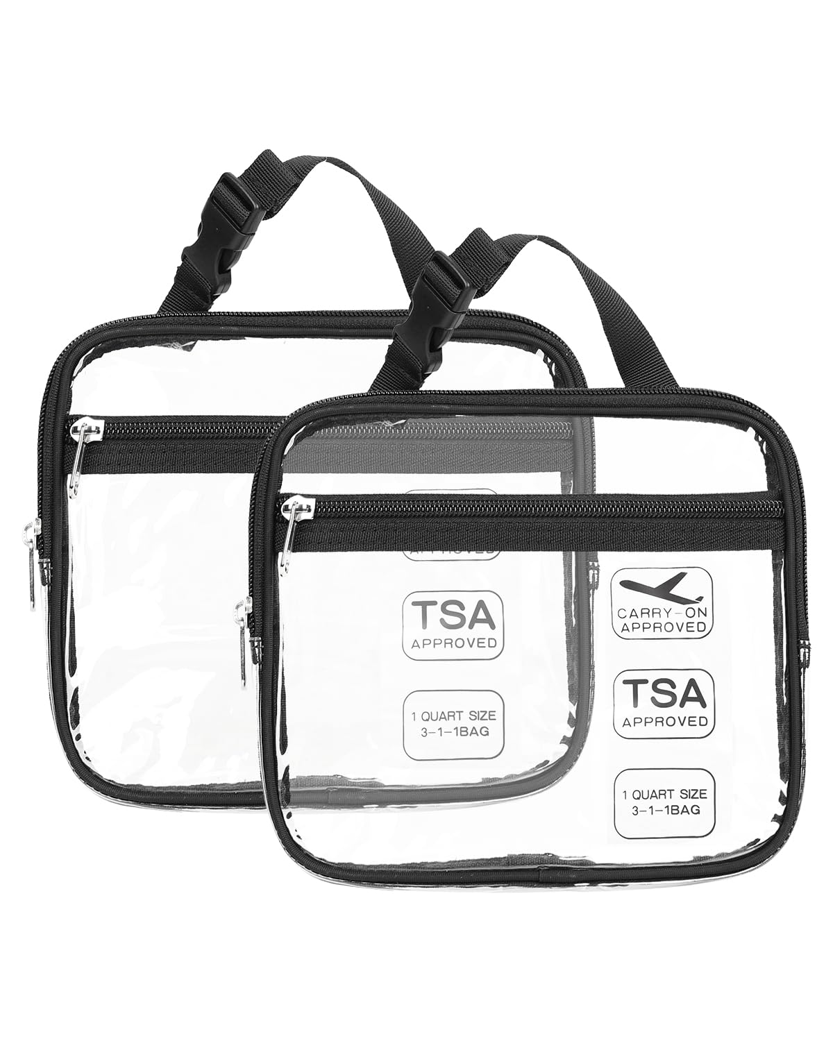 Relavel Tsa Approved Toiletry Bag,Clear Makeup Bag Cosmetic Pouch, Travel Bags for Toiletries wih Zipper,Waterproof Small Toiletries Bag for Women and Girls (Clear 2)