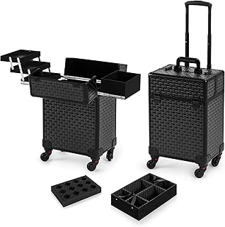 AROUS - Estuche de maquillaje con ruedas, car...