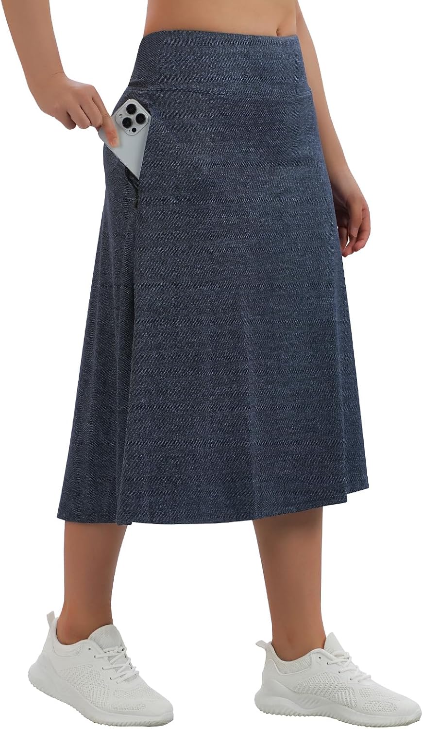 ANIVIVO Women 28" Midi Long Skorts Knee Length Athletic Skirt with Pocket