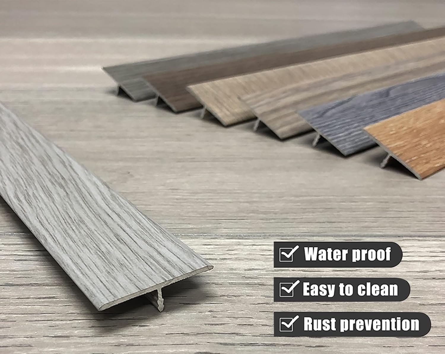 REMYS Doorway Uneven Floor Transition Strip, Aluminum Floor Edge Strip, Tile to Laminate Threshold Transitions/Reducer, Flexible Decoration Strips with A Height Difference Within 2mm (Color : Style5)
