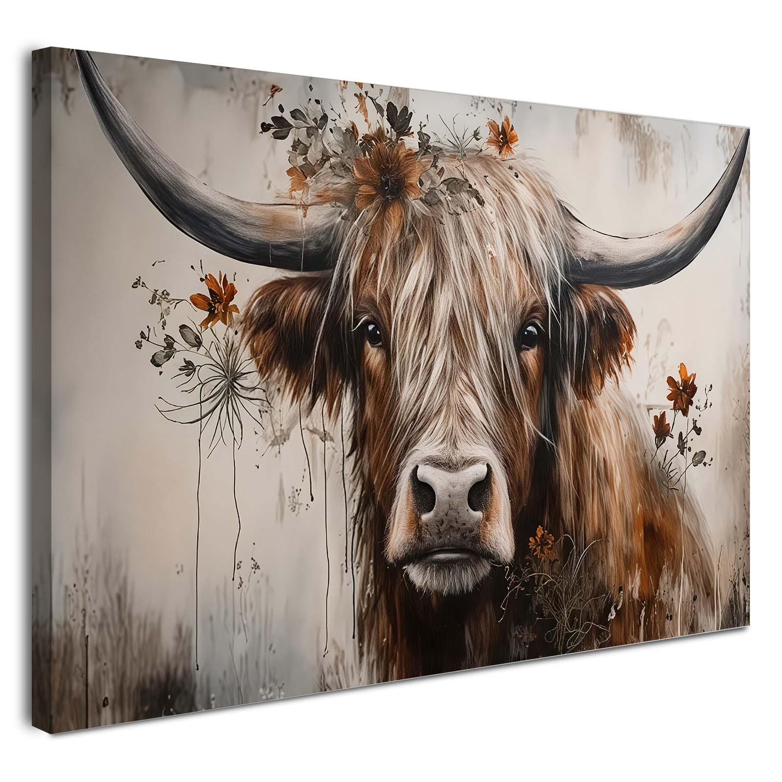 Alptiny Kunstbild auf Leinwand (30 x 40 cm), gerahmt, geeignet für Wohnzimmer, Schlafzimmer, Küche und Büro. Wandbild im skandinavischen Landhausstil. Inklusive Haken, Nägeln und Klettverschluss.