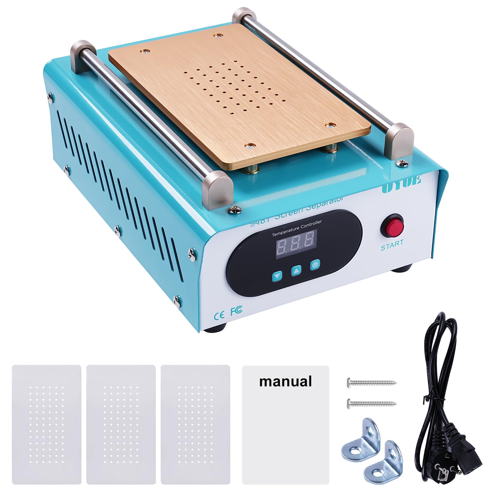 Separador de Pantalla para telefono movil Placa calefactora reparacion Pantalla LCD Separador de Pantalla Caliente Separador de Pantalla con 3 Almohadillas de Silicona Azul UYUE948T AC 220V.