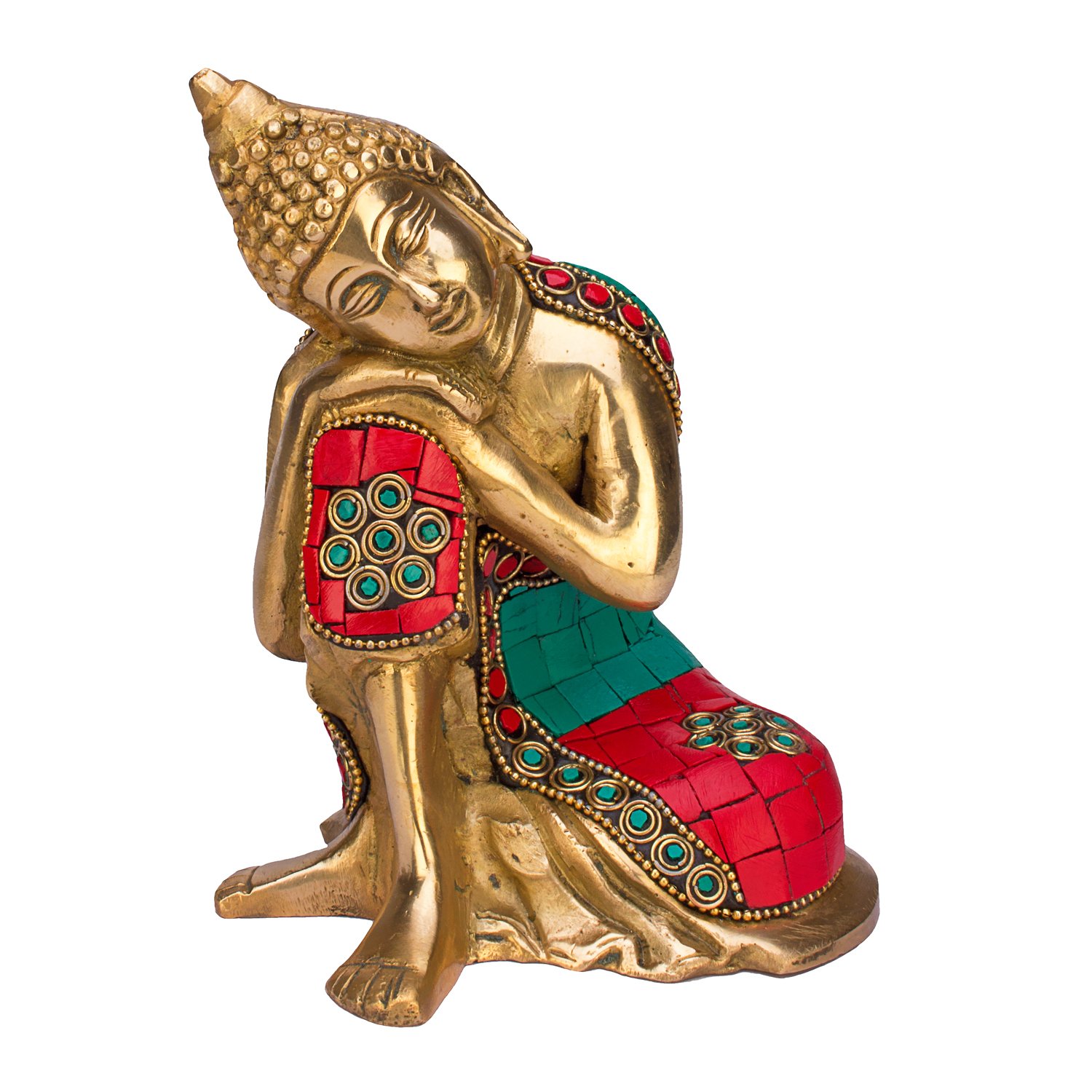 Anonymous Artist Buddha Decor Resting Statue, Multi-Colour, 4.5 x 5 x 5-Inch