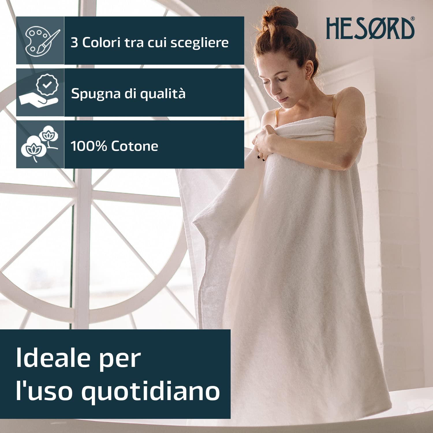 Telo da bagno/sauna XXL, 150 x 220 cm, puro cotone in qualità spugna, per uomini e donne particolarmente alti, Nero
