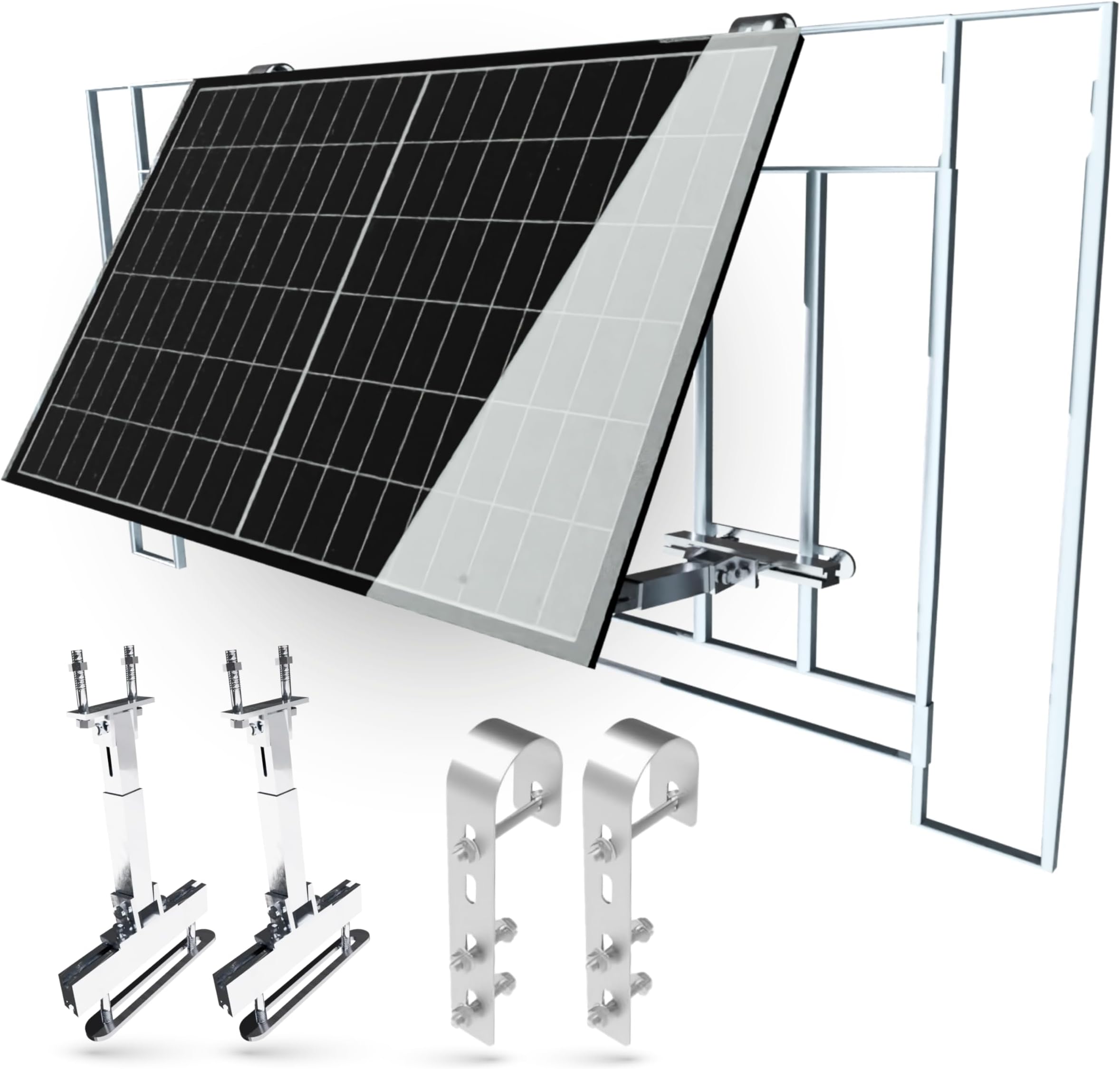 Balkonkraftwerk Mit Halter Fr Flachdcher