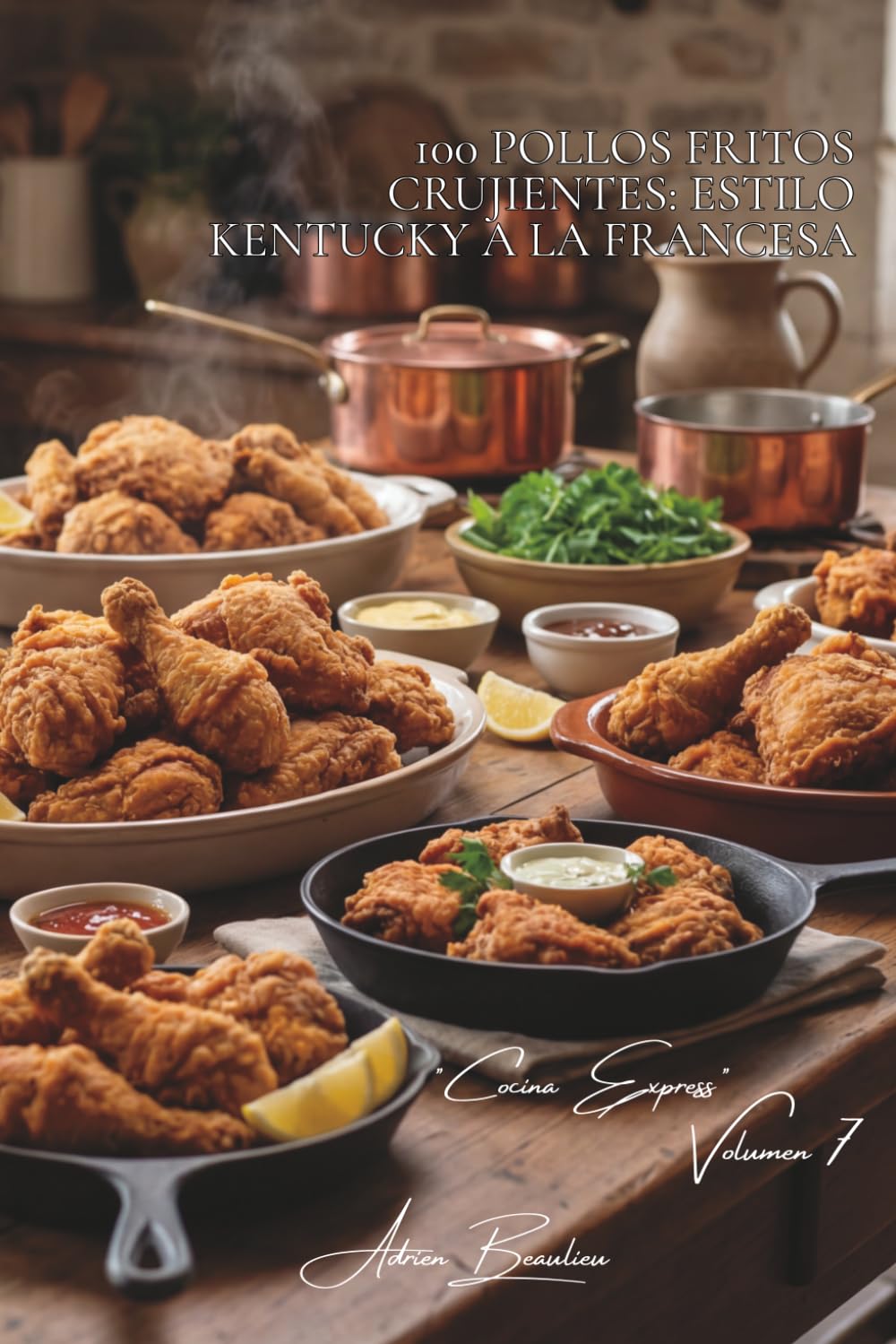 100 pollos fritos crujientes: estilo Kentucky a la francesa: Rebozado casero, especias francesas y crujido extremo sin necesidad de freidora (SERIE POLLO (35 volúmenes) – Subserie "Cocina Express")