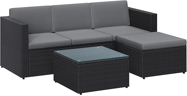 Songmics SONGMICS Gartenmöbel Set PE Polyrattan Terrassenmöbel handgeflochtenes — Möbel-Sets