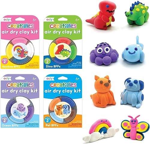 Miniatura 9 de Ooly Arcilla de secado al aire para niños, arcilla de modelado de 12 colores con 3 herramientas de modelado, regalos de masa de juego para niños,