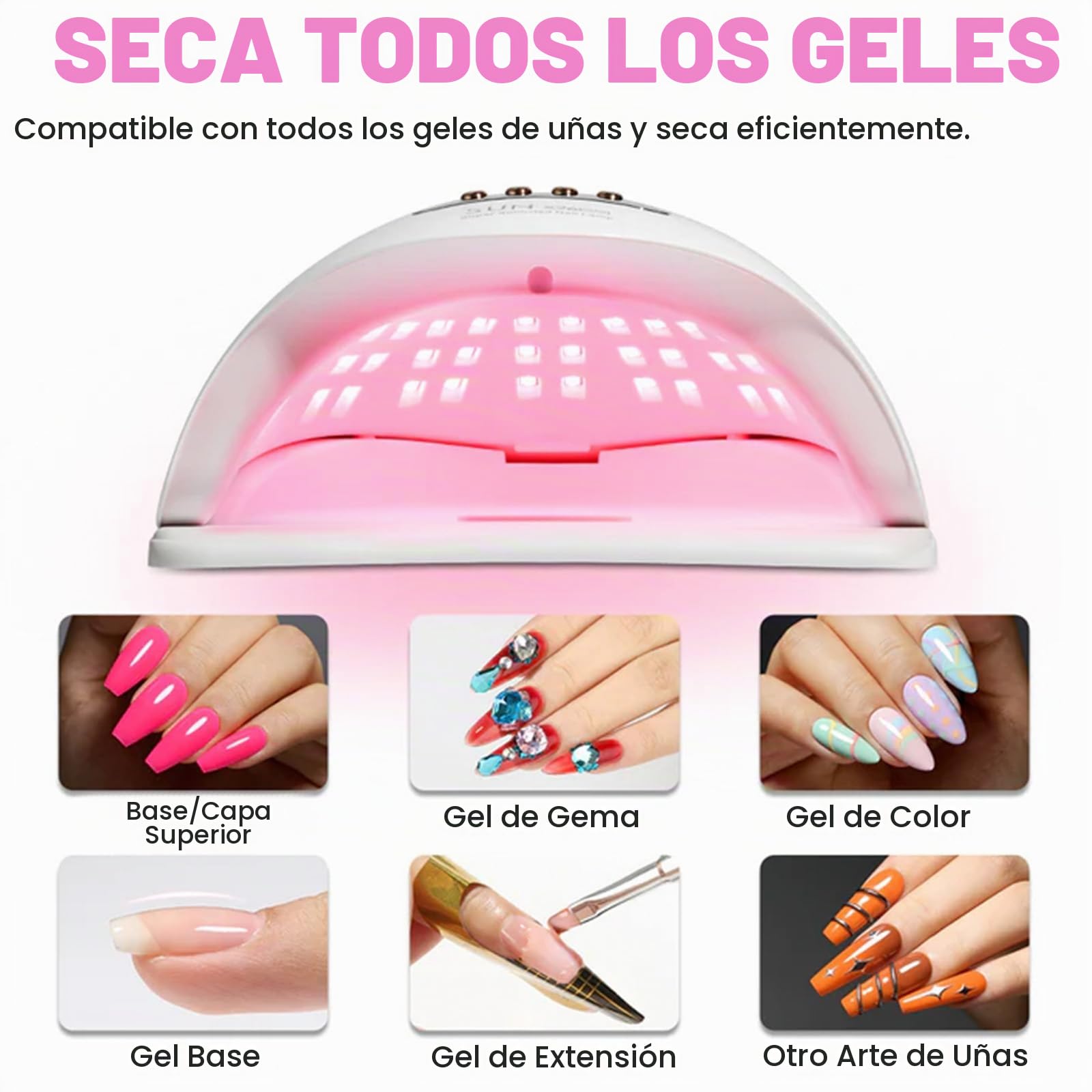 380W Lámpara UV LED Uñas,Secadora de LED UV con 81 Cuentas LED,Lámpara Uñas Semipermanentes con 4 Temporizador,Sensor Automático,Pantalla LCD,Para Manicura Pedicure Nail Art Hogar el Salón