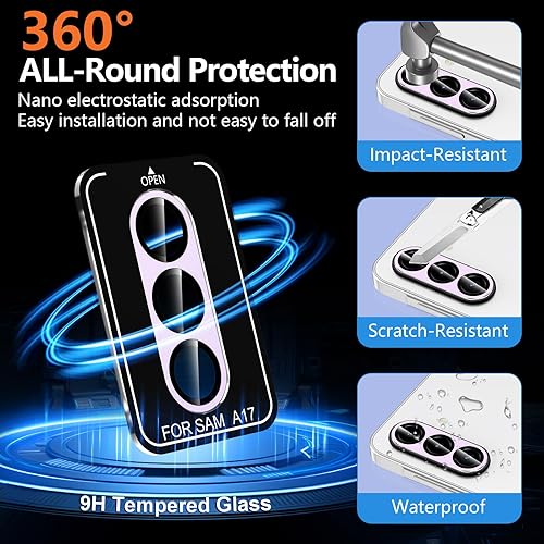 Vista 888 de para Samsung Galaxy Z Flip 7 Protector de Lente de Cámara, Cubierta de Lente de Vidrio Templado con Anillo de Metal Individual, [Fuerte Adhesión] 1