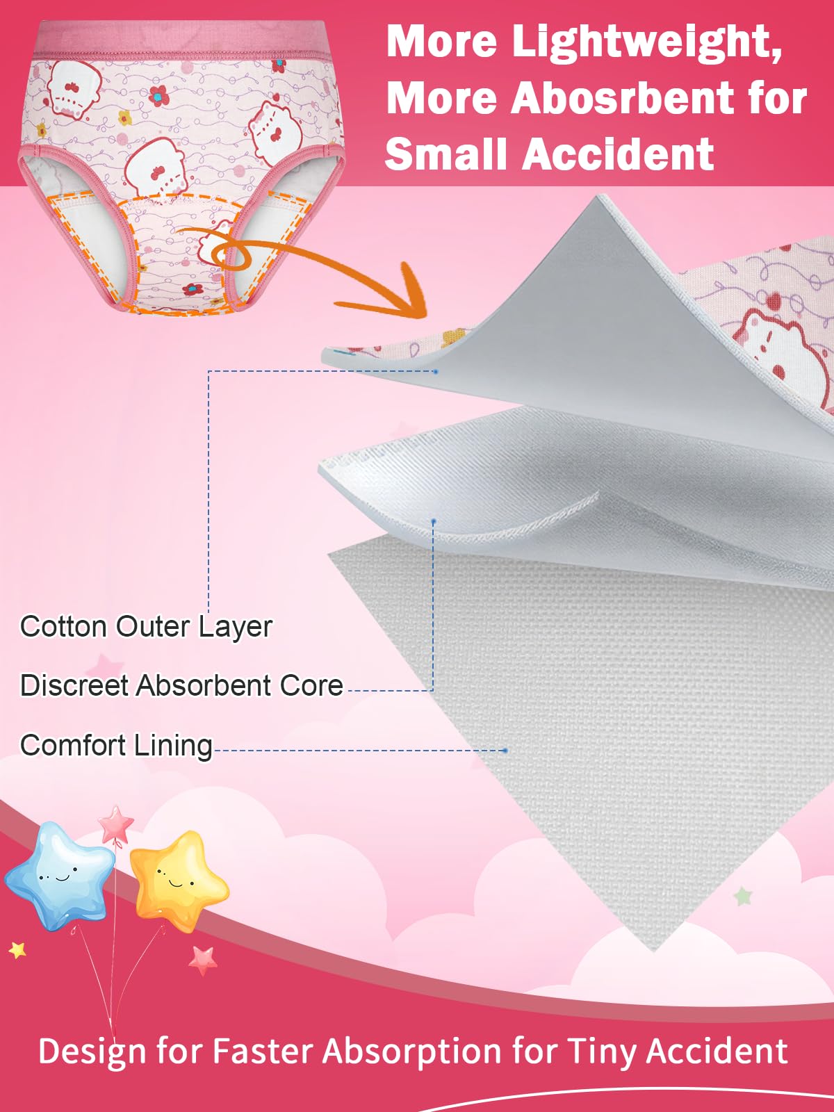 MOEMOE BABY Pantaloni da allenamento in stile boxer, lavabili e riutilizzabili, per ragazzi e ragazze, 2-6 anni - 3