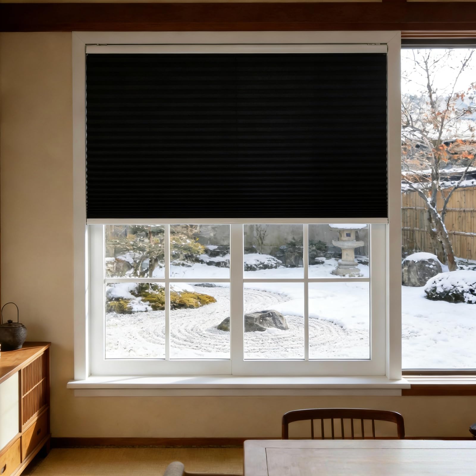 Persiana veneciana sin taladro de 47x190 cm ideal para ventanas y puertas con montaje rápido.