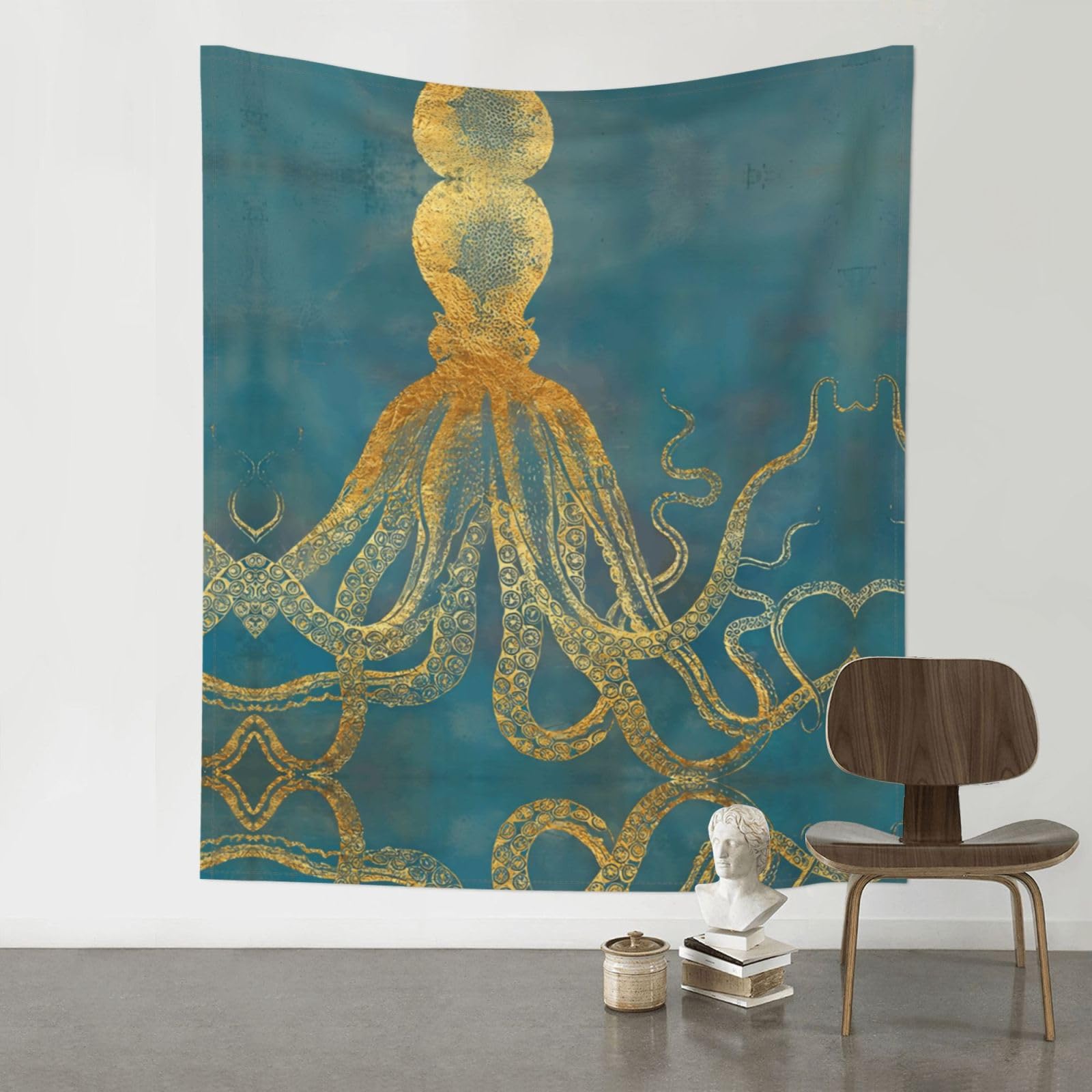 WHJSSF Octopu Prints 60x51in Wall Tapestry Bohemian Throw Blanket Dorm Decor Beach Picnic Cover