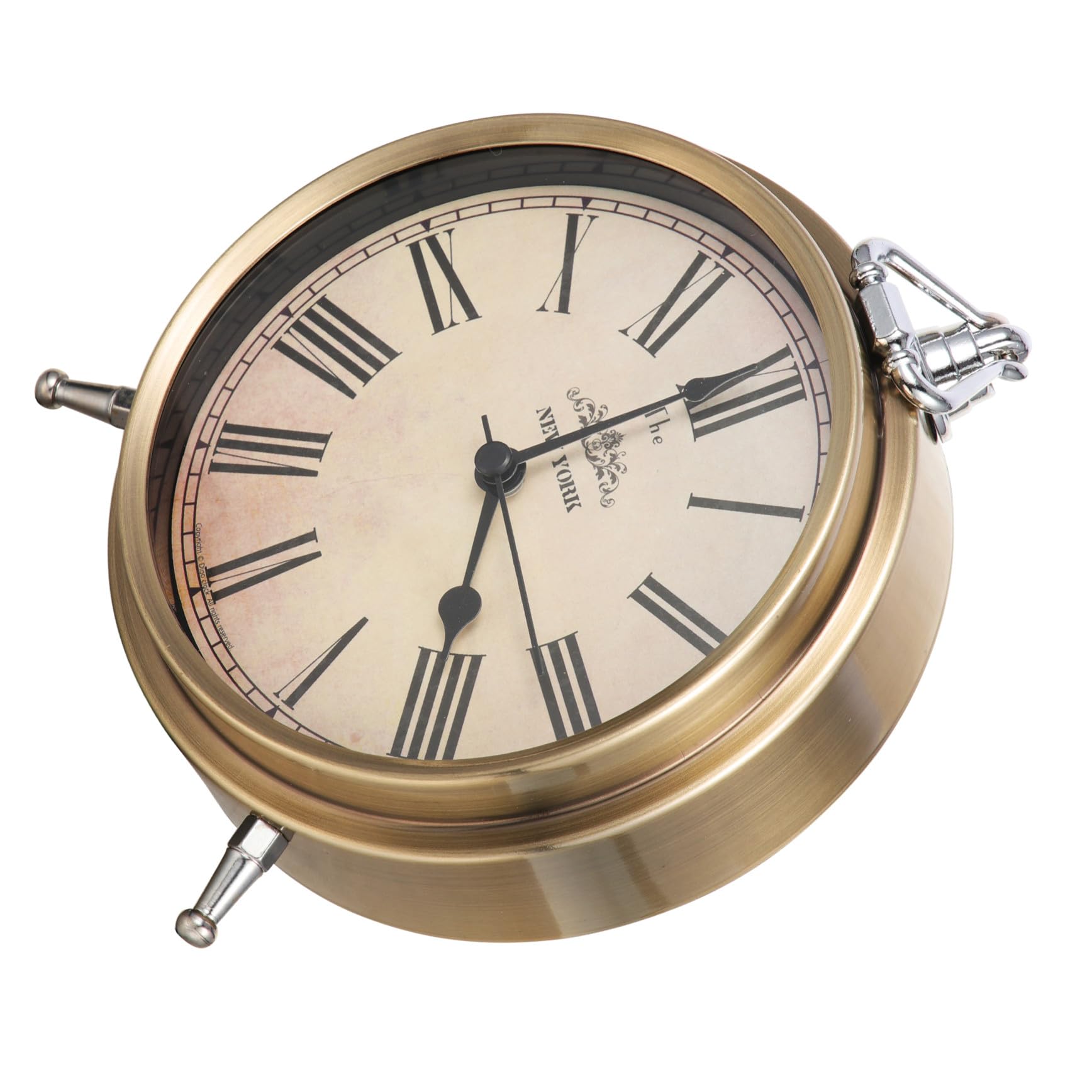 Réveil silencieux de chevet vintage en métal et verre pour bureau et chambre