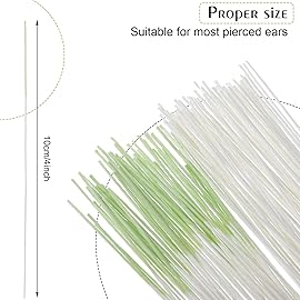 Maitys 360 Pieces Ear Hole Floss Piercing Cleaner Floss Disposable Piercing Aftercare Cleaning Line Ear Hole Care Cleaning Tool for Women Men(White, Green)