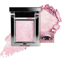 Duochrome Holographic Glitter Pink Eyeshadow Palette Single, Multichrome Metallic Shimmer Chameleon Eye Highlighter,Rich Color Diamond Sparkle Eye Shadow Eye Brightener for Fairy Makeup
