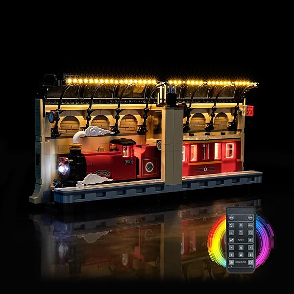 BrickBling Kit d'éclairage LED compatible avec Lego Book Nook : Poudlard Express 76450 (pas de modèle), avec télécommande, jouet créatif - 1