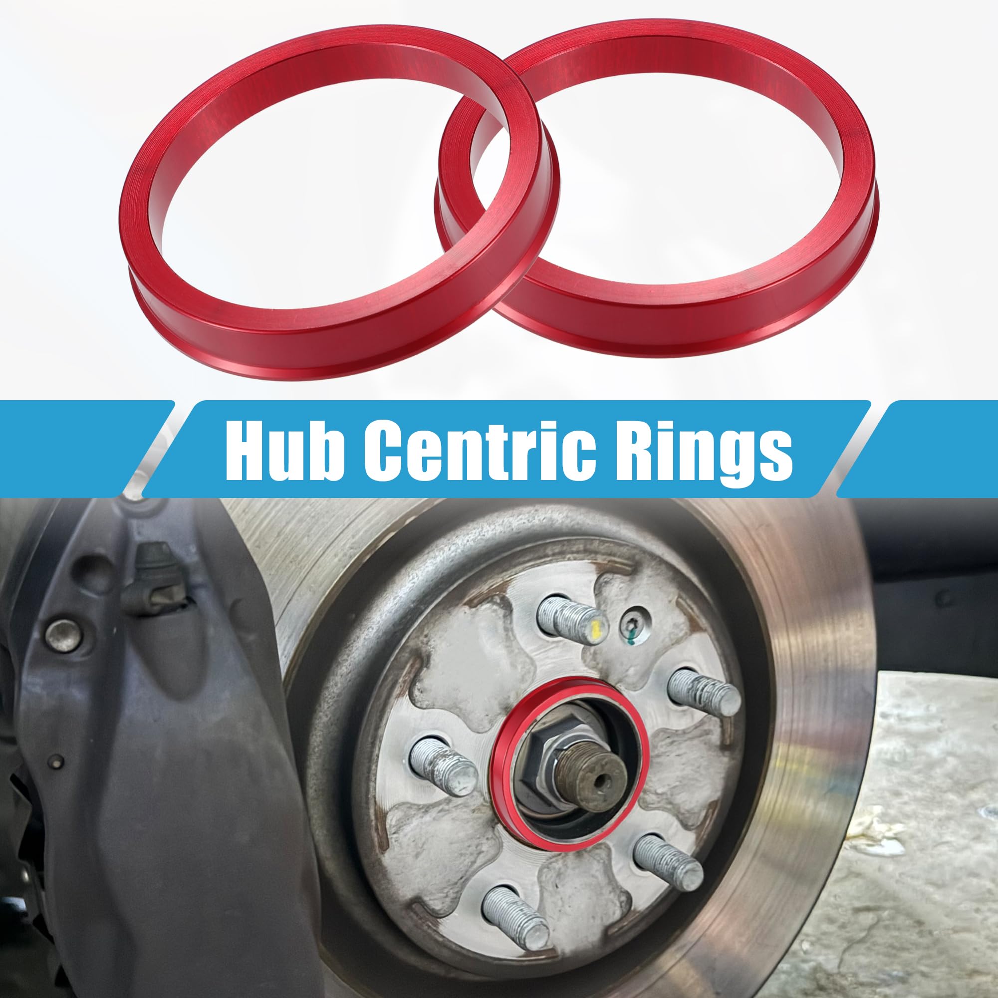 A ABSOPRO anellos centrici per Cerchi Auto OD 70.1mm a ID 60.1mm anellos centrici per Cerchi in Lega di Alluminio Rossi (Set di 4)