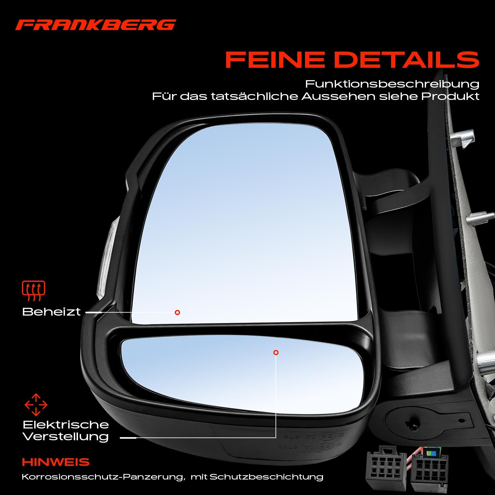 Frankberg Espejo retrovisor exterior eléctrico izquierdo de 8 Polos/2