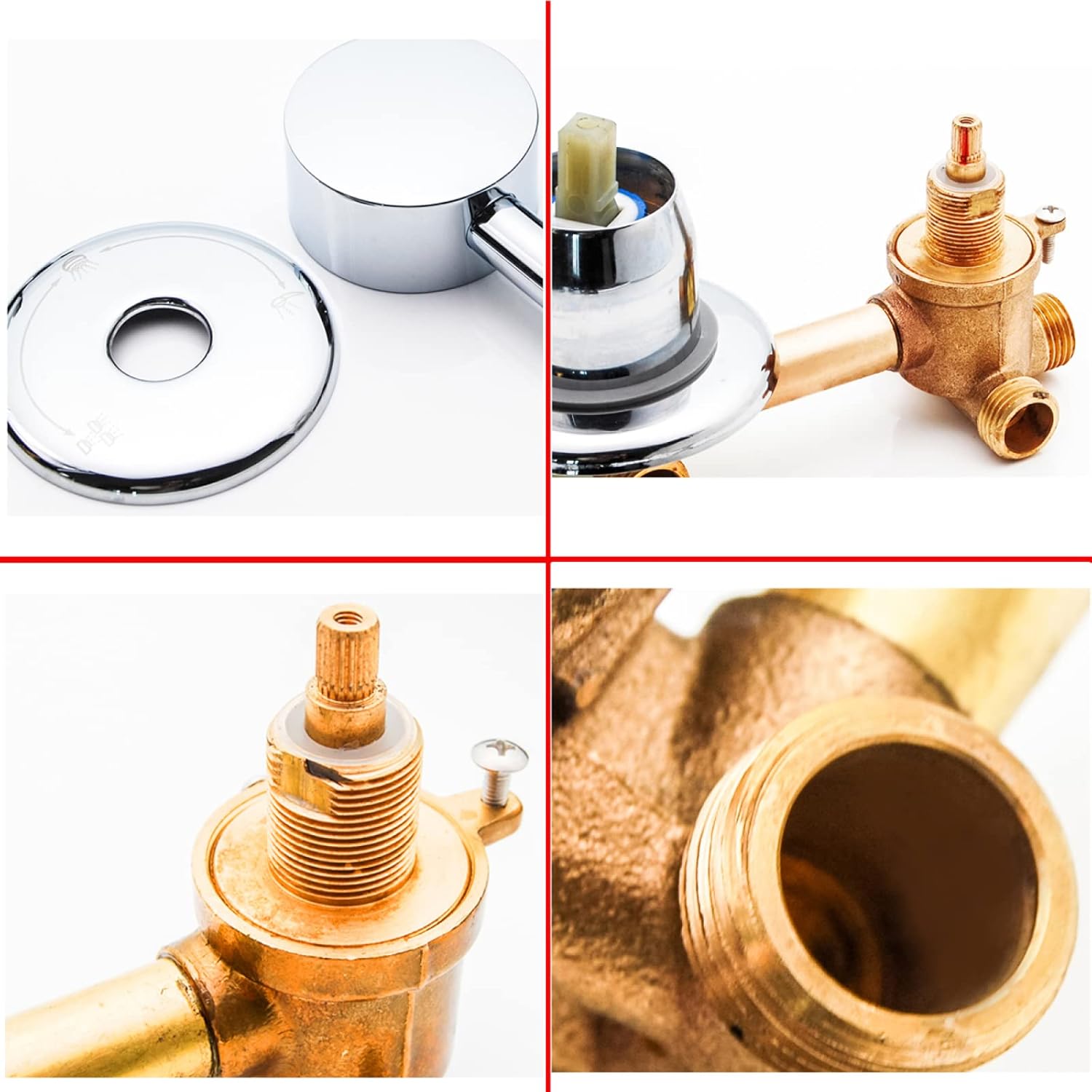 2/3/4/5 Way 10/12.5/14.5cm Brass Shower Mixer Taps Hot And Cold Water Mixer Valve Diverter G1/2" Switch Control Mixer Tap For Shower Room,14.5cm,3 Way