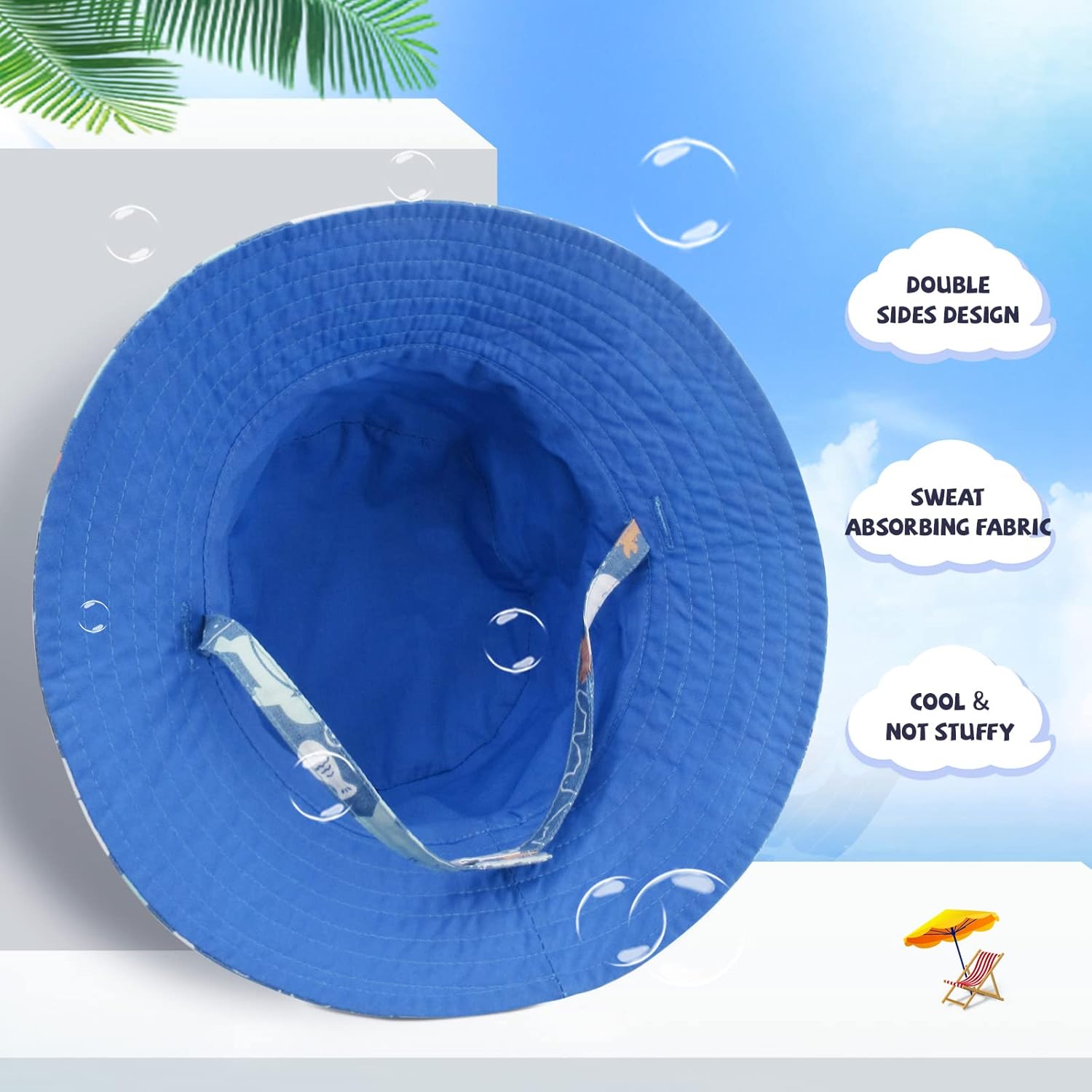 Baby Boy Bucket Toddler Kids Sun Hat UPF 50+ Wide Brim Outdoor Beach Caps Play hat - Image 5