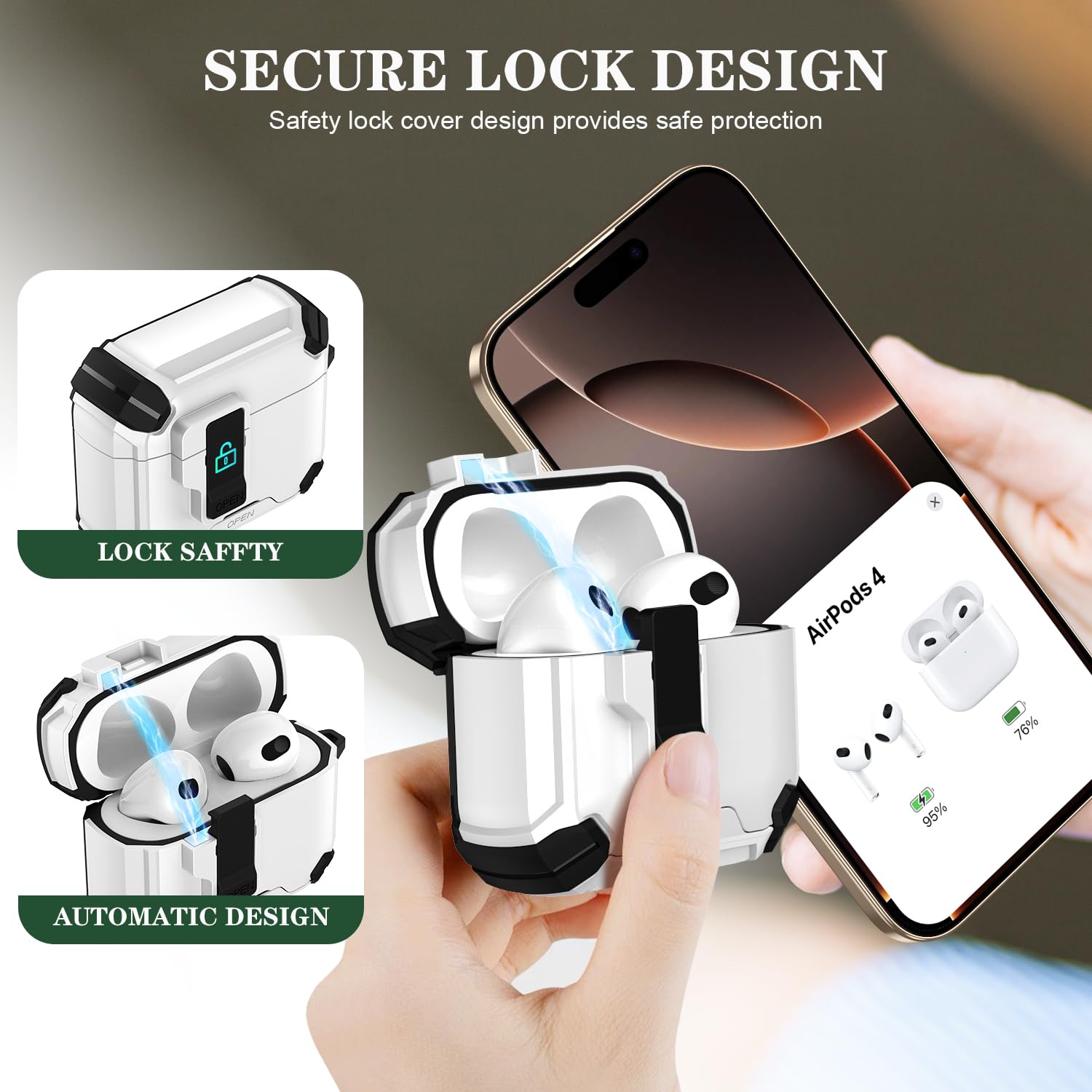 LEWOTE Compatibile con Apple AirPods 4 Custodia Protettiva Divertente Carina Cartone Animato Cover con Portachiavi [Serie One Piece] (Shanks