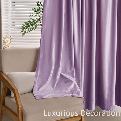Miniatura 8 de Cortinas de terciopelo con aislamiento térmico de 216 pulgadas de largo y grosor con ojales en la parte superior, cortinas de terciopelo extralargas