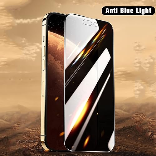 Miniatura 6 de Protector de pantalla de privacidad compatible con iPhone 14 Pro, paquete de 2 unidades, espejo antiluz azul, vidrio templado, degradado, espejo