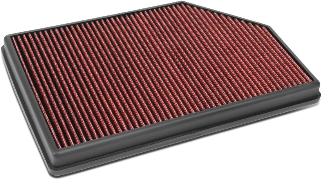 Auto Dynasty High Flow Engine Air Panel Filter Drop-in Reusable & Washable Reuseable Compatible with S30 S80 V60 V70 XC60 XC70 3.0L 3.2L 07-16 (Red)