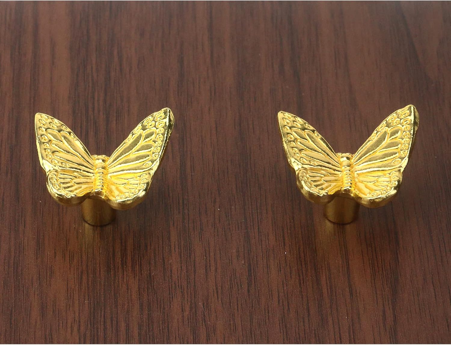 10 Pieces Vintage Butterfly Knobs, Single Hole Knobs with Screws for Furniture Home Drawer Pulls(Gold)