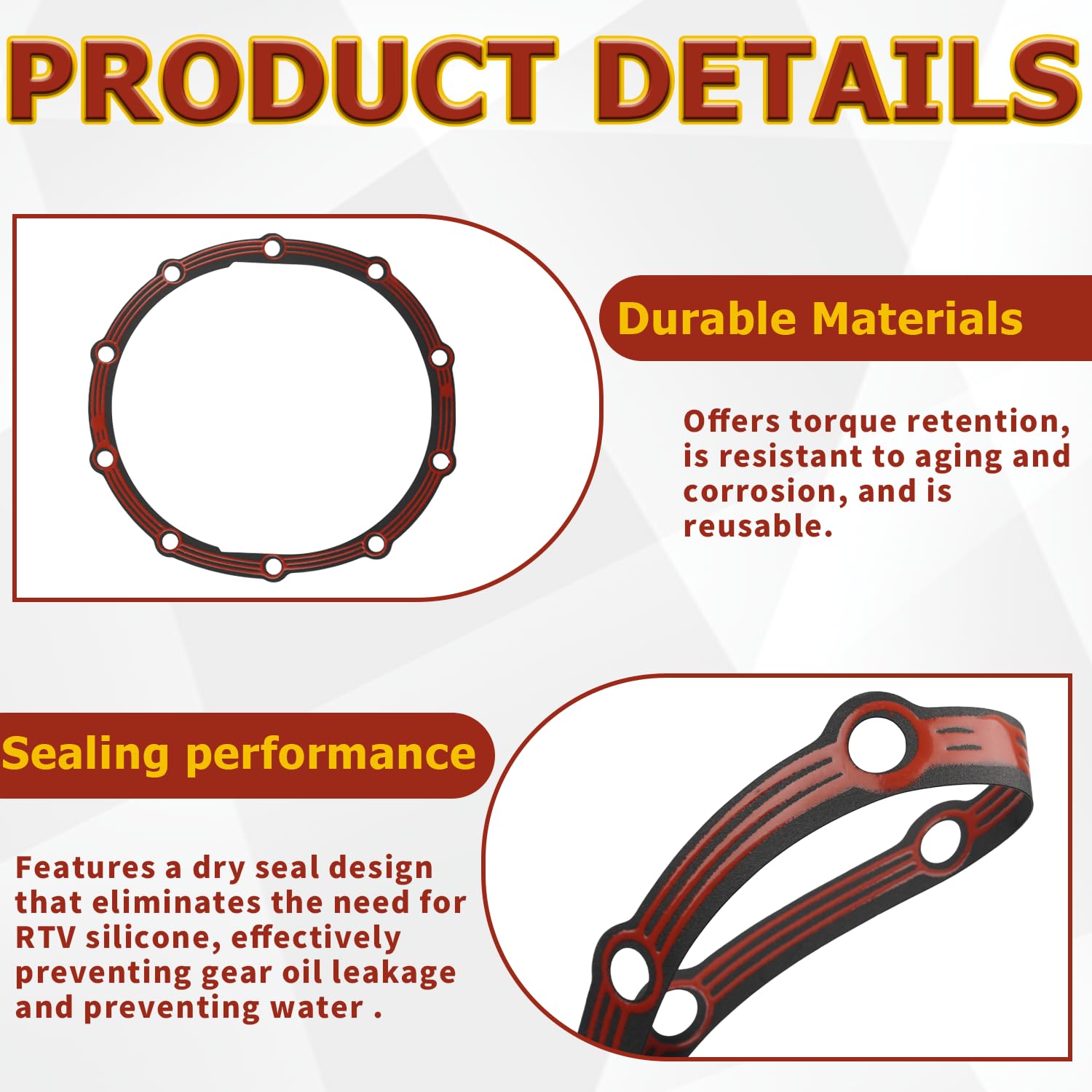LLR-F900 Differential Cover Gasket Compatible with Ford 9 inch LubeLocker.