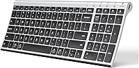 Vista 14 de iClever Teclado Bluetooth BK10, teclado inalámbrico recargable ultrafino con batería de larga duración, compatible con iOS, Android, Windows, Mac