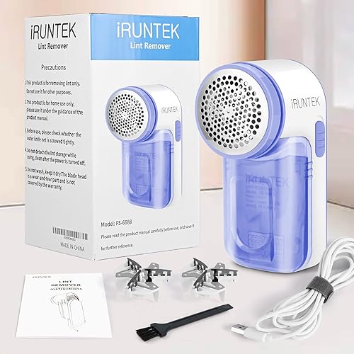 Miniatura 7 de iRUNTEK Removedor de pelusas de tela enchufable, afeitadora eléctrica 2 en 1 y cepillo para ropa, muebles, alfombras y sofá, elimina sin esfuerzo