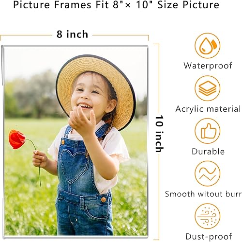 Miniatura 3 de DZZ Marco de fotos de 8 x 10 pulgadas, marco de fotos transparente de alta calidad, marco de fotos acrílico transparente de 8 x 10, marcos de fotos