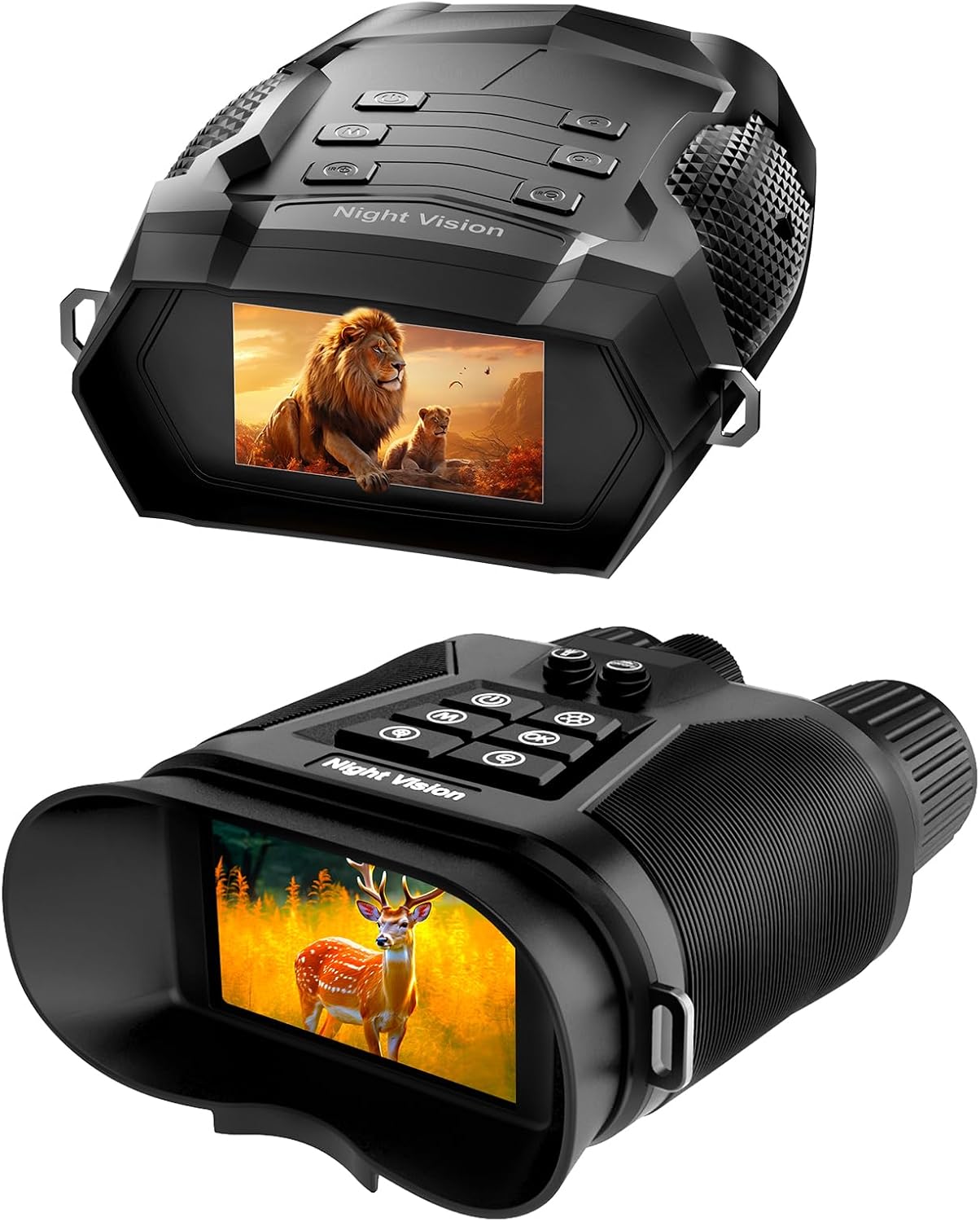 2Pack 4K Night Vision Goggles, 3'' HD Night Vision Binoculars for Adult 1968FT Infrared 32GB Card, Tactical Light,5000mAh Battery Nightvision for Camping Hunting & Security