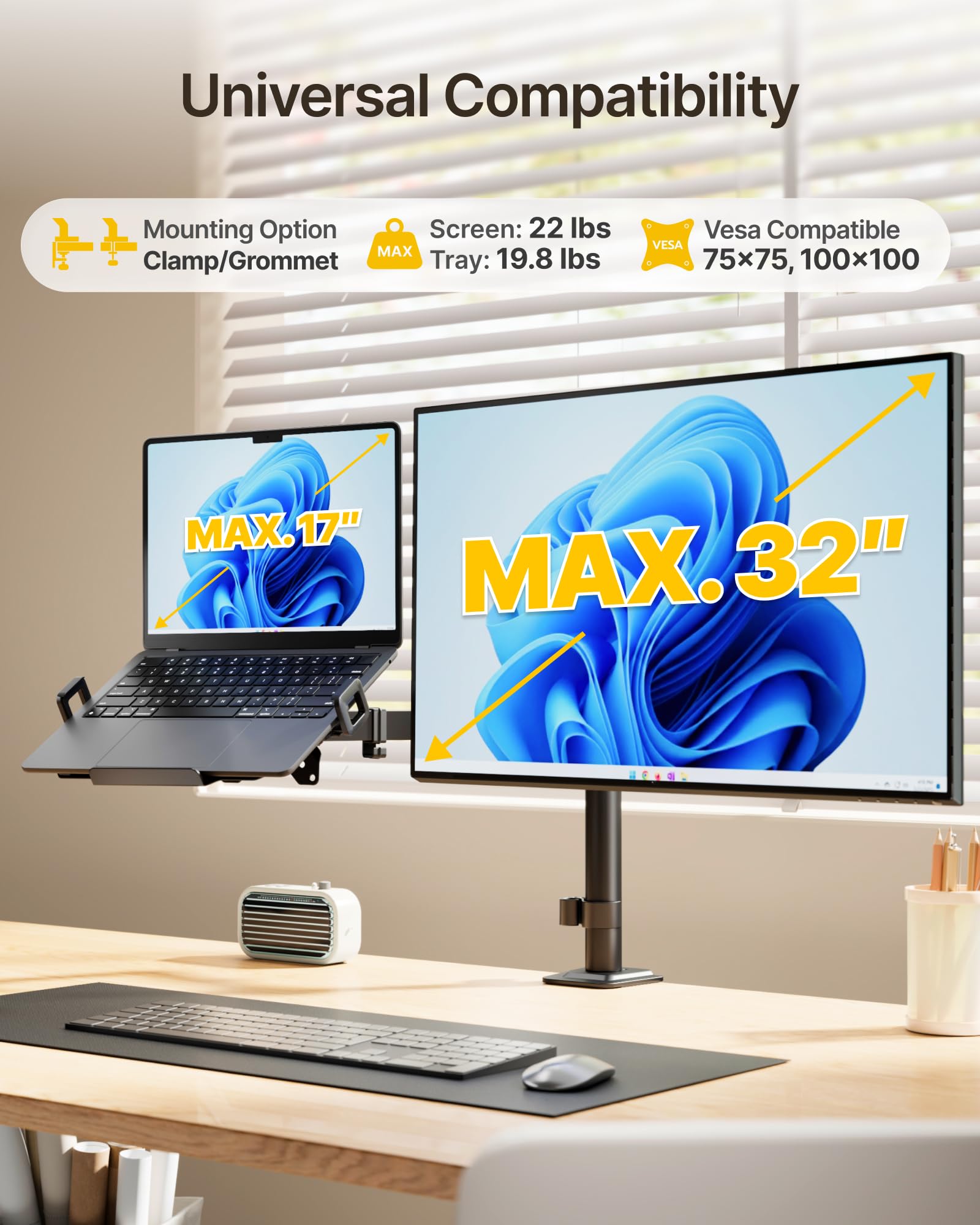 monTEK 2-in-1 Monitor Mount and Laptop Stand Gallery Image