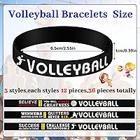Vista 2 de Deekin Paquete de 36 pulseras de voleibol de regalo de voleibol, regalos de fiesta, pulseras de silicona de goma con citas inspiradoras