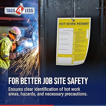 Amazon | タグ 4 Less - Hotwork Permit Statusタグ、2 パート