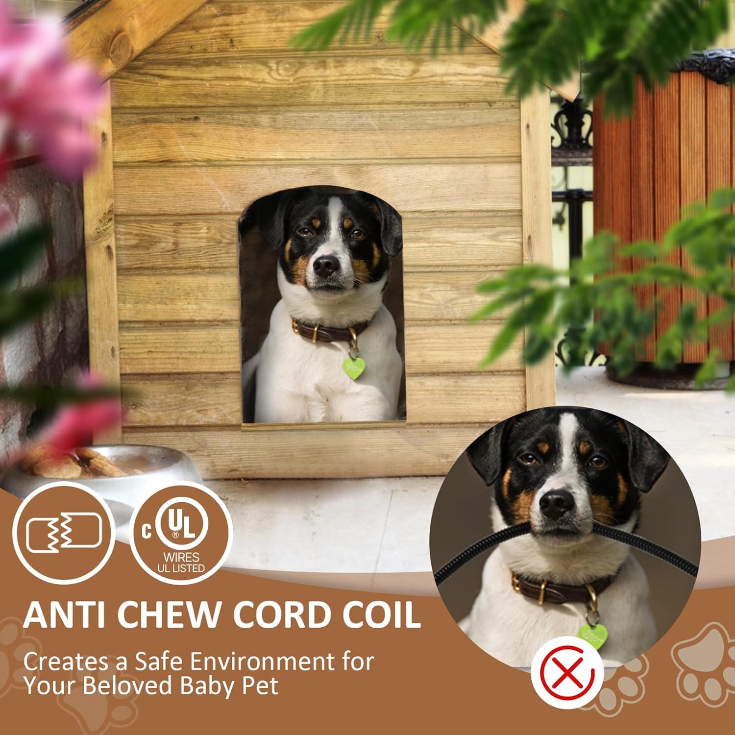 Briidea 400W Dog House Heater with PTC Rapid Heating (3 Seconds), 32℉-122℉ Temperature Range, 11.5FT Anti-Chew Cord, Heats Up to 120 Cubic Feet Dog Houses, Chicken Coops & Rabbit Cages