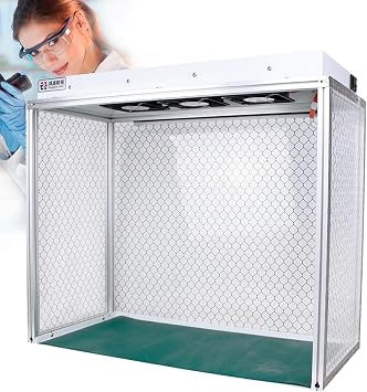 Vertical laminar Flow Hood with Three Fans,Air Flow Clean Bench,HEPA-Filter,26x12x20inch Working Area,for Phone Repair Workshop Laboratory ISO 5 Cleanliness Dust Free Work,110V