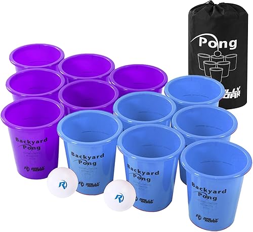 Juego de pong de cerveza para exteriores, juego grande de lanzamiento de pong con vasos para patio, fiesta, bar, césped, patio trasero, portón