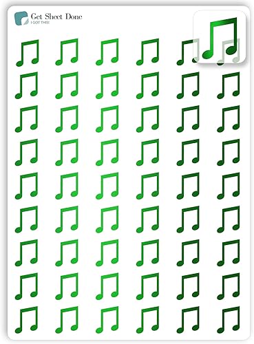 Miniatura 5 de Music Icon Planner Sticker 54 Gold Foiled Vinyl (12) Piano Music Class Note Performing ArtsEssential Productivity Life PlannerBullet Bujo