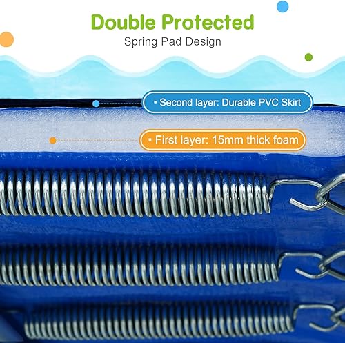 Miniatura 9 de Zupapa Trampolines con diseño sin huecos, capacidad de peso de 1500 libras, 16, 15, 14, 12, 10, 8 pies, para niños y niños, con red de seguridad