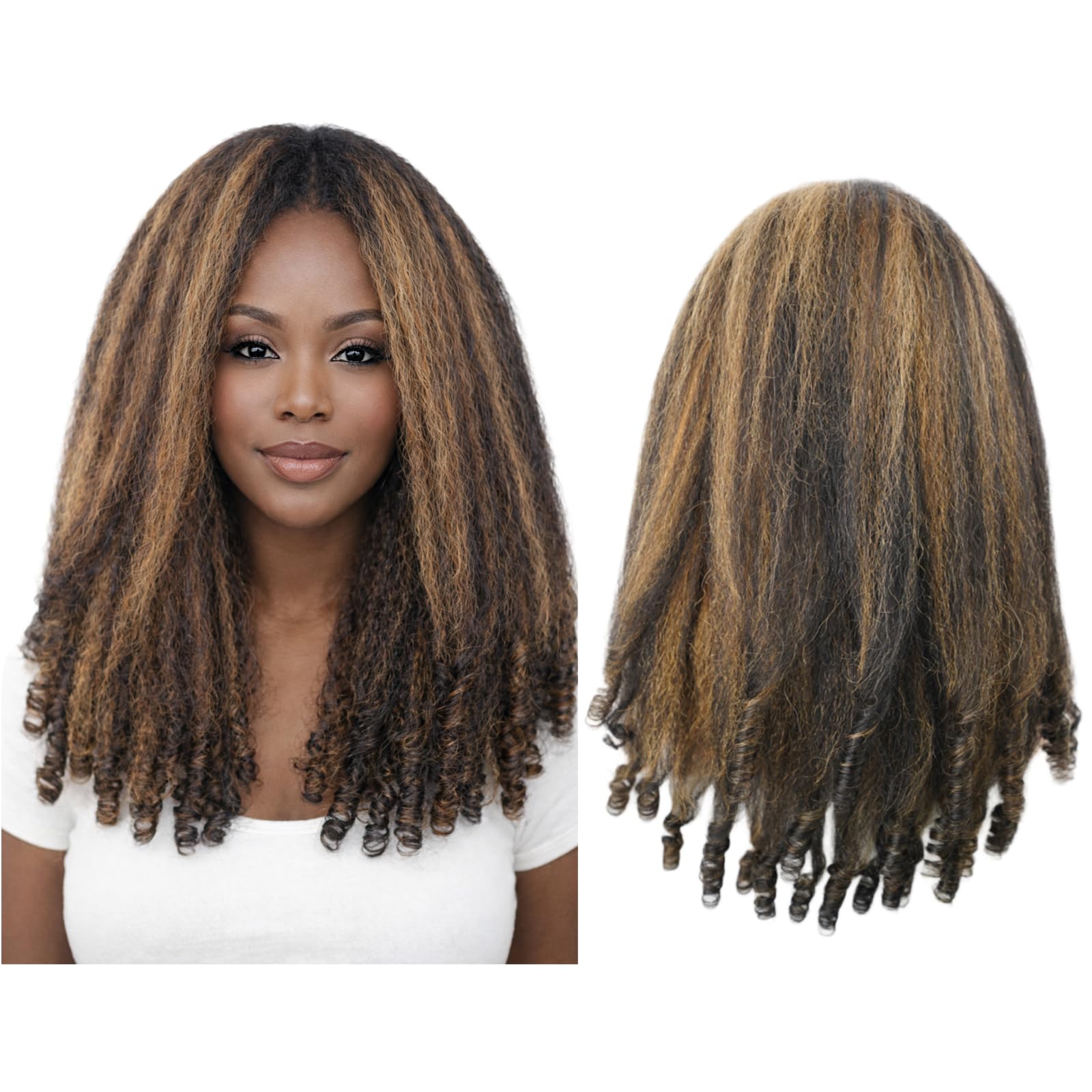 Amazon.com : Surrku V Part Wig Human Hair Kinky Straight with