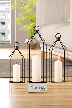 Metal Cage 3  Set Candle Holder Lantern Decorative Candle Holder Wrought Iron Candlestick